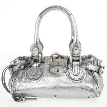 Chloe Silver Leather Paddington Satchel