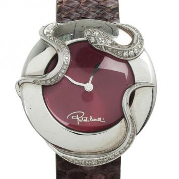 Roberto Cavalli Timewear Snake Diamonds Womens Wristwatch 40 MM