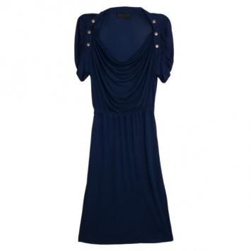 10 Crosby Derek Lam Royal Blue Draped Dress S