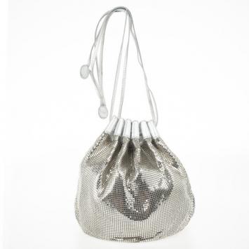 Chloe Metallic Mesh Drawstring Bag