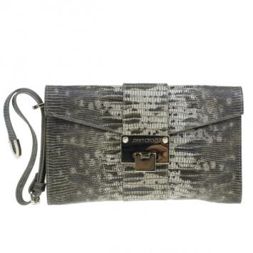 Jimmy Choo Grey Python Rivera Clutch