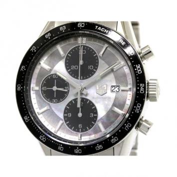 Pre Owned Tag Heuer Silver Stainless Steel Carrera Men's Wristwatch 41MM