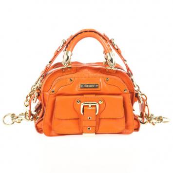 Versace Orange Leather Mini Satchel