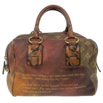 Louis Vuitton Red Monogram Limited Edition Richard Prince Mancrazy Jokes Bag