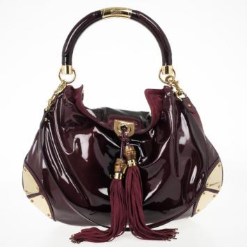 Gucci Burgundy Patent Leather Indy Hobo