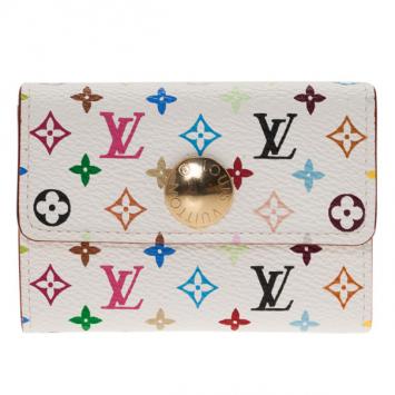 Louis Vuitton White Multicolor Monogram Card Holder
