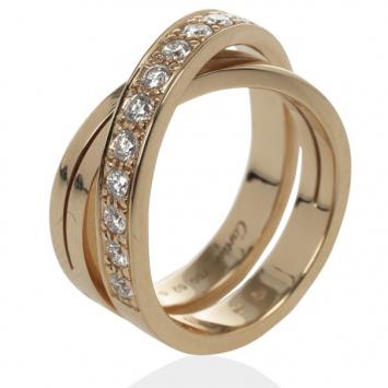 Cartier Paris Nouvelle Vague 18K Rose Gold and Diamonds Ring Size 52