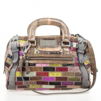 Dolce and Gabbana Miss Easy Way Ayers Snakeskin Patchwork Satchel