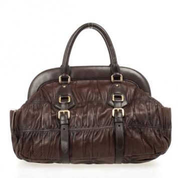 Prada Brown Leather Gaufre Bag