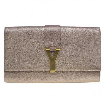 Saint Laurent Paris Bronze Embellished Chyc Clutch