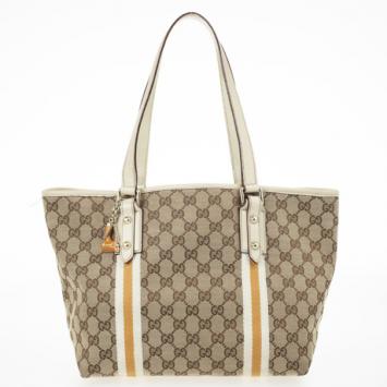 Gucci Cream GG Jolicoeur Medium Tote Bag