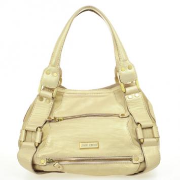 Jimmy Choo Gold Metallic Leather Mahala Tote Bag