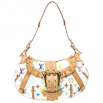 Louis Vuitton Limited Edition White Monogram Multicolore Leonor Bag