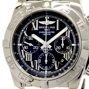 Pre Owned Breitling Navy Stainless Steel Chronomat Men's Wristwatch 44MM