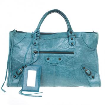 Balenciaga Blue Lambskin Classic Work