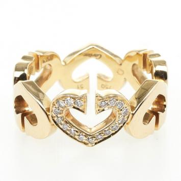 Cartier C de Cartier Diamond 18 K Yellow Gold Ring Size 51