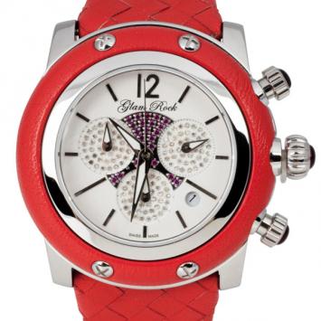 Glam Rock Miami SS Leather Chronograph Unisex Wristwatch 44 MM