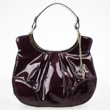 Christian Louboutin Oxblood Burgundy Schoolita Patent Hobo