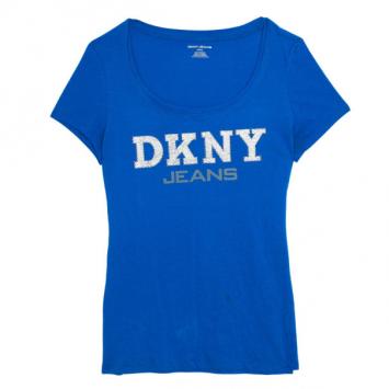DKNY Blue Cotton T-Shirt S