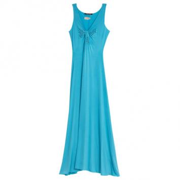 Roberto Cavalli Blue Stretch Long Dress M