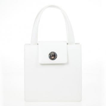 Bvlgari White Top Handle Bag
