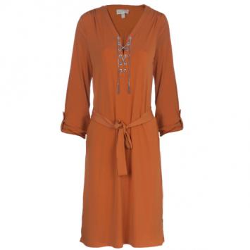 MICHAEL Michael Kors Orange Drawstring Detail Dress S