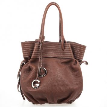 Dolce and Gabbana Brown Leather Drawstring Tote