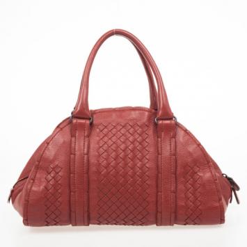 Bottega Veneta Burnt Orange Intrecciato Satchel