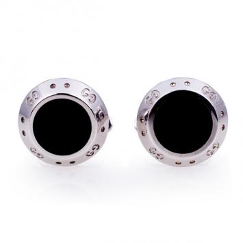 Pre Owned Gucci 18 K White Gold Conical Cufflinks