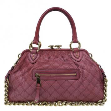 Marc Jacobs Cherry Red Quilted Leather Stam Bag
