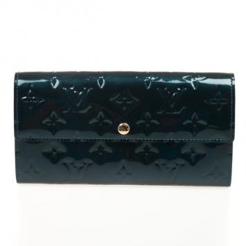 Louis Vuitton Green Monogram Vernis Sarah Wallet