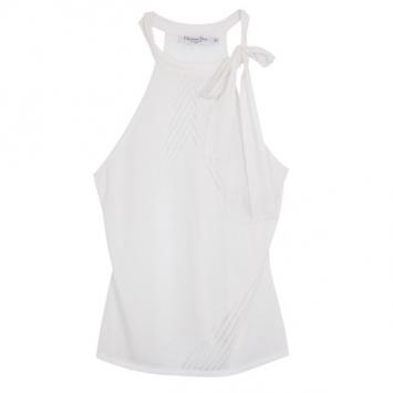 Christian Dior White Sleeveless Blouse