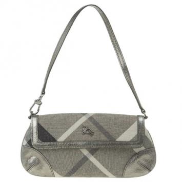 Burberry Grey Shimmer Check Wristlet