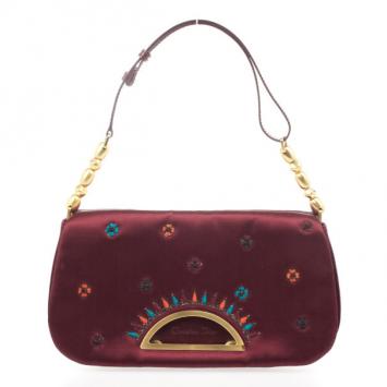 Dior Pink Sateen 'Maris Pearl'  Embroidered Shoulder bag