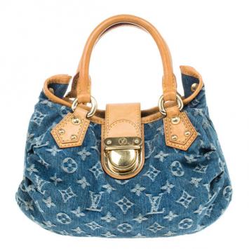 Louis Vuitton Blue Denim Monogram Pleaty Handbag PM