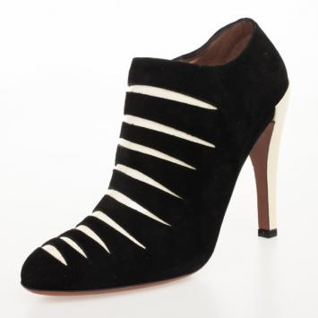 Azzedine Alaia Zebra Suede Ankle Boots Size 38.5