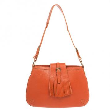 Burberry Orange Leather Shoulder Bag