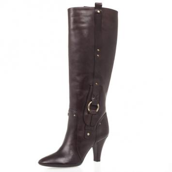 Celine Brown Leather Knee Length Boots Size 40