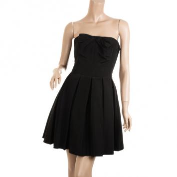 Armani Exchange Black Taffeta Strapless Dress