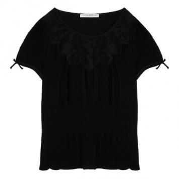 Viktor and Rolf for H&amp;M Black Heart Smocked Top M