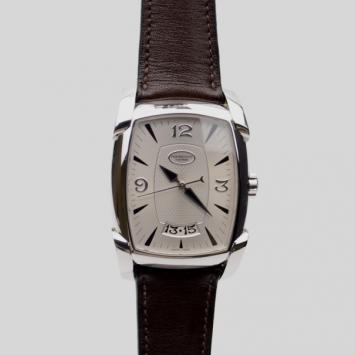 Pre Owned Parmigiani White Kalpa XL SS Leather Mens Wristwatch 40 MM