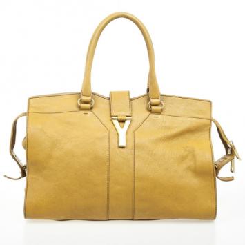 Yves Saint Laurent Yellow Ysl Cabas Chyc Large Leather East West Bag