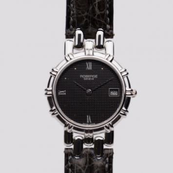 Robergé 3A 18 K White Gold Leather Womens Wristwatch 32 MM 
