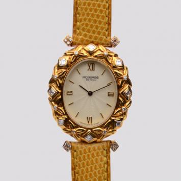 Robergé Florale 18 K Yellow Gold Diamond Womens Wristwatch 30 MM 