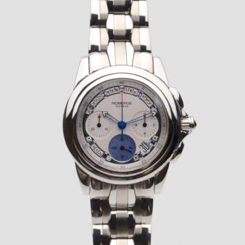 Pre Owned Robergé White M31 SS Chronograph Mens Wristwatch 40 MM 