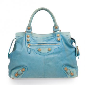 Balenciaga Blue Lambskin Giant Step