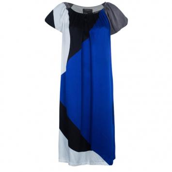 Max Mara Colorblock Silk Satin Dress L