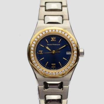 Girard Perregaux Laureato 18 K Yellow Gold/SS Diamond Womens Wristwatch 28 MM