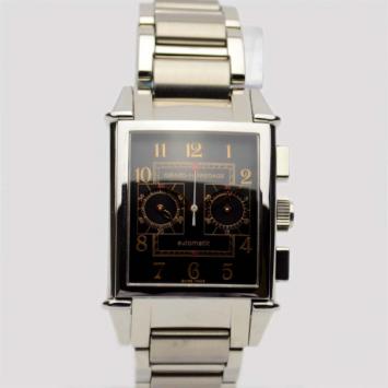 Pre Owned Girard Perregaux Vintage 1945 SS Black Chronograph Mens Wristwatch 32 MM