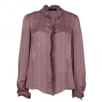 CH Carolina Herrera Silk Pleated Detail Top M
